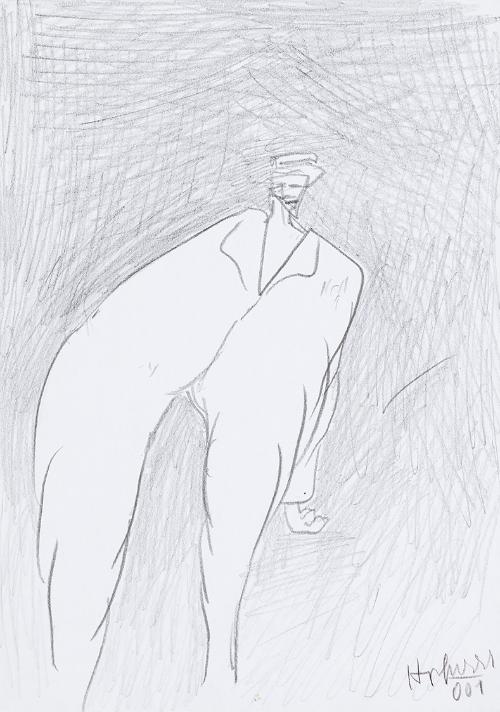 Kurt Hüpfner, Ohne Titel, 2001, Bleistift auf Papier, 29,7 × 21 cm, Privatbesitz, Wien, Inv.-Nr…