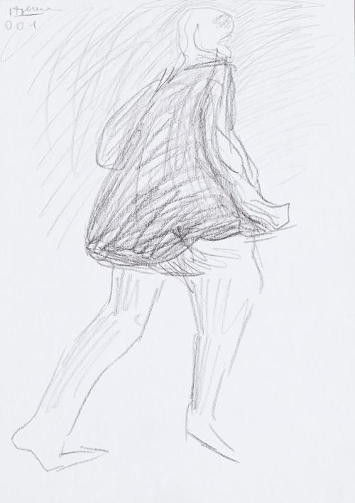 Kurt Hüpfner, Ohne Titel, 2001, Bleistift auf Papier, 29,7 × 21 cm, Privatbesitz, Wien
