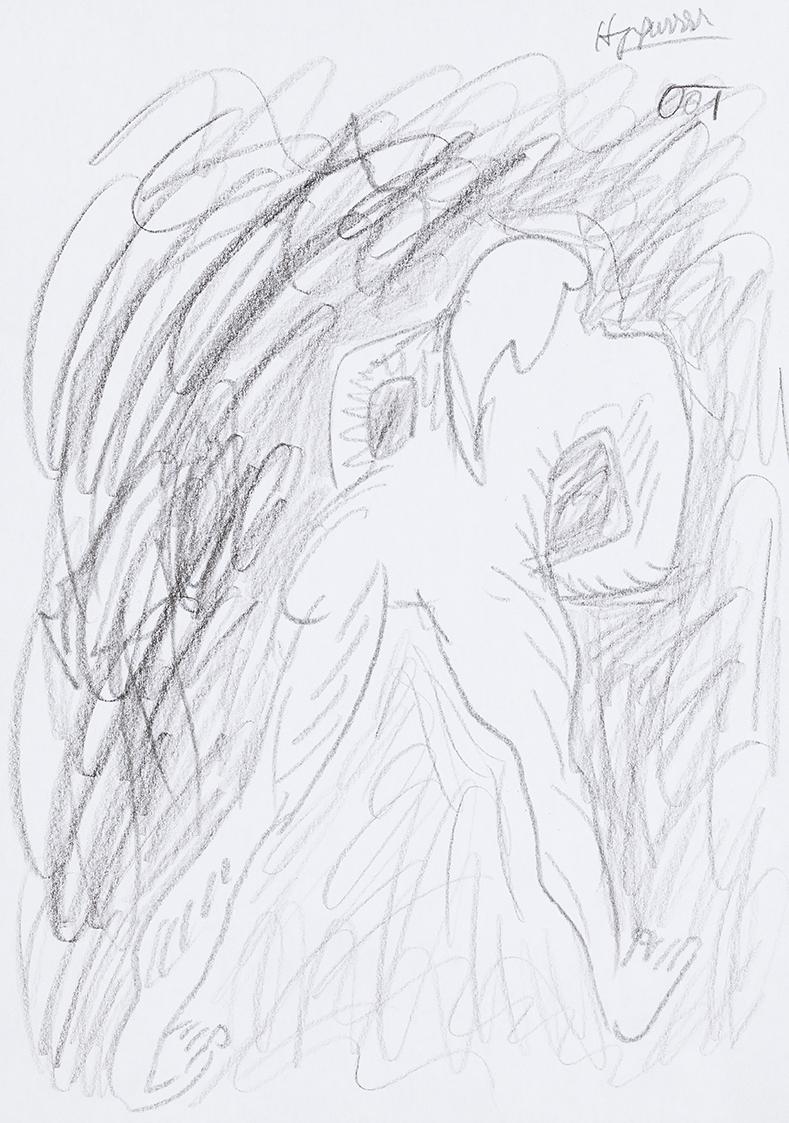 Kurt Hüpfner, Ohne Titel, 2001, Bleistift auf Papier, 29,7 × 21 cm, Privatbesitz, Wien