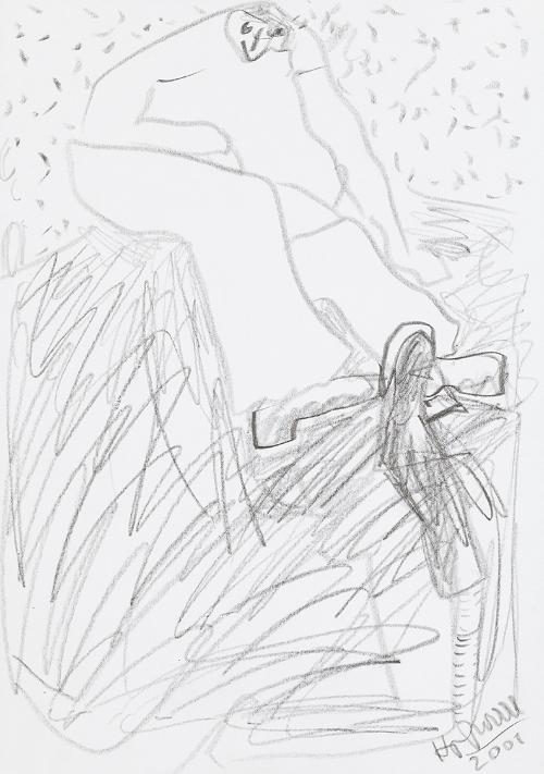 Kurt Hüpfner, Ohne Titel, 2001, Bleistift auf Papier, 29,7 × 21 cm, Privatbesitz, Wien