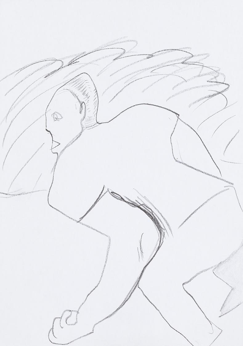 Kurt Hüpfner, Ohne Titel, um 2000, Bleistift auf Papier, 29,7 × 21 cm, Privatbesitz, Wien