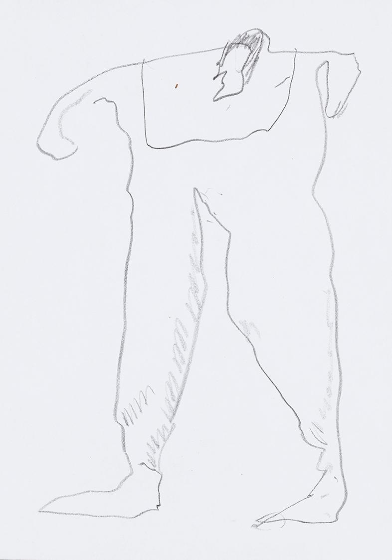 Kurt Hüpfner, Ohne Titel, um 2010, Bleistift auf Papier, 29,7 × 21 cm, Privatbesitz, Wien