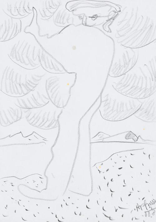 Kurt Hüpfner, Ohne Titel, 2008, Bleistift auf Papier, 29,7 × 21 cm, Privatbesitz, Wien