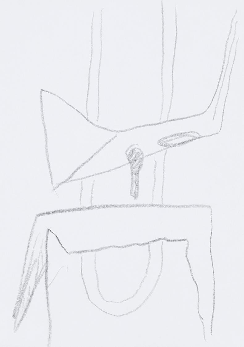 Kurt Hüpfner, Ohne Titel, um 2004, Bleistift auf Papier, 29,7 × 21 cm, Privatbesitz, Wien