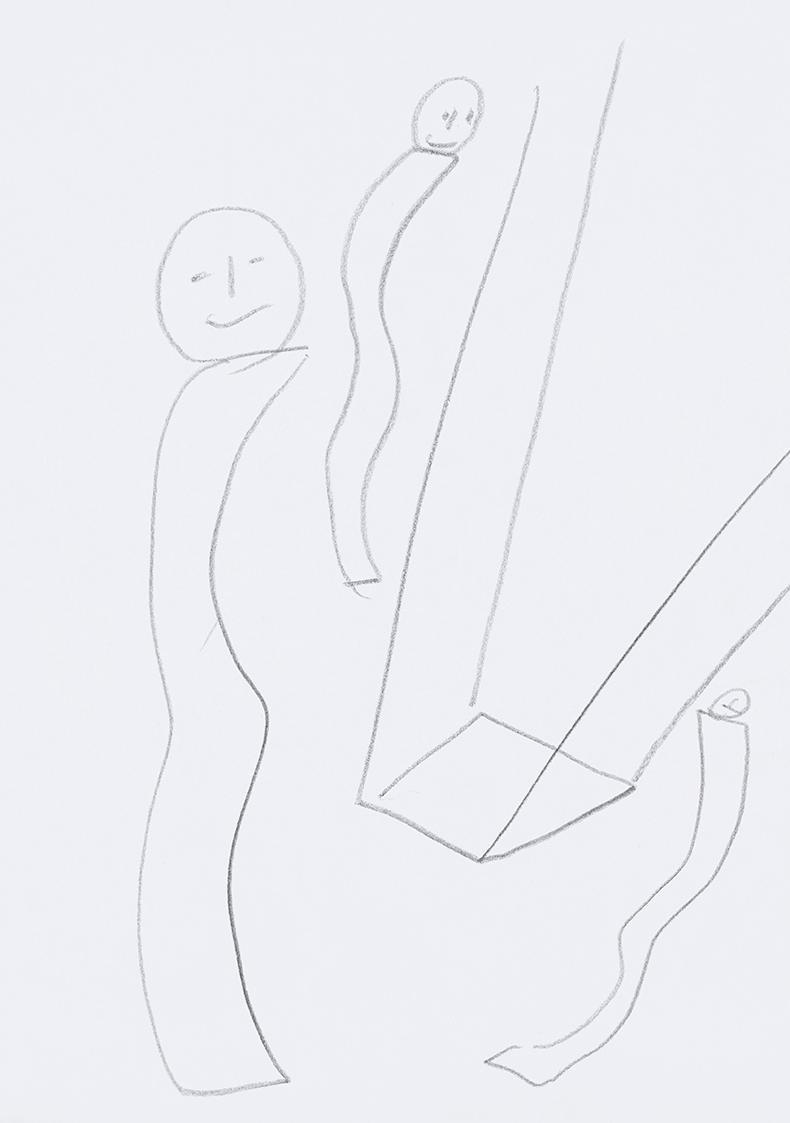 Kurt Hüpfner, Ohne Titel, um 2004, Bleistift auf Papier, 29,7 × 21 cm, Privatbesitz, Wien