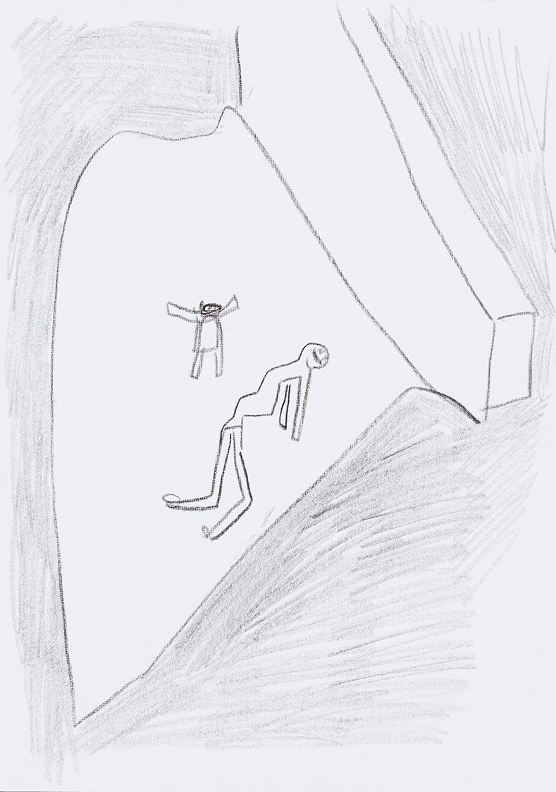 Kurt Hüpfner, Ohne Titel, um 1995, Bleistift auf Papier, 29,7 × 21 cm, Privatbesitz, Wien