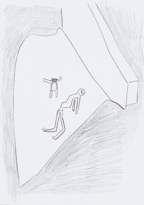 Kurt Hüpfner, Ohne Titel, um 1995, Bleistift auf Papier, 29,7 × 21 cm, Privatbesitz, Wien