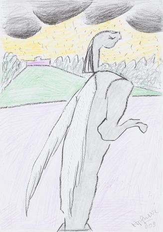 Kurt Hüpfner, Ohne Titel, 2003, Bleistift, Buntstift und schwarze Kreide auf Papier, 29,7 × 21  ...