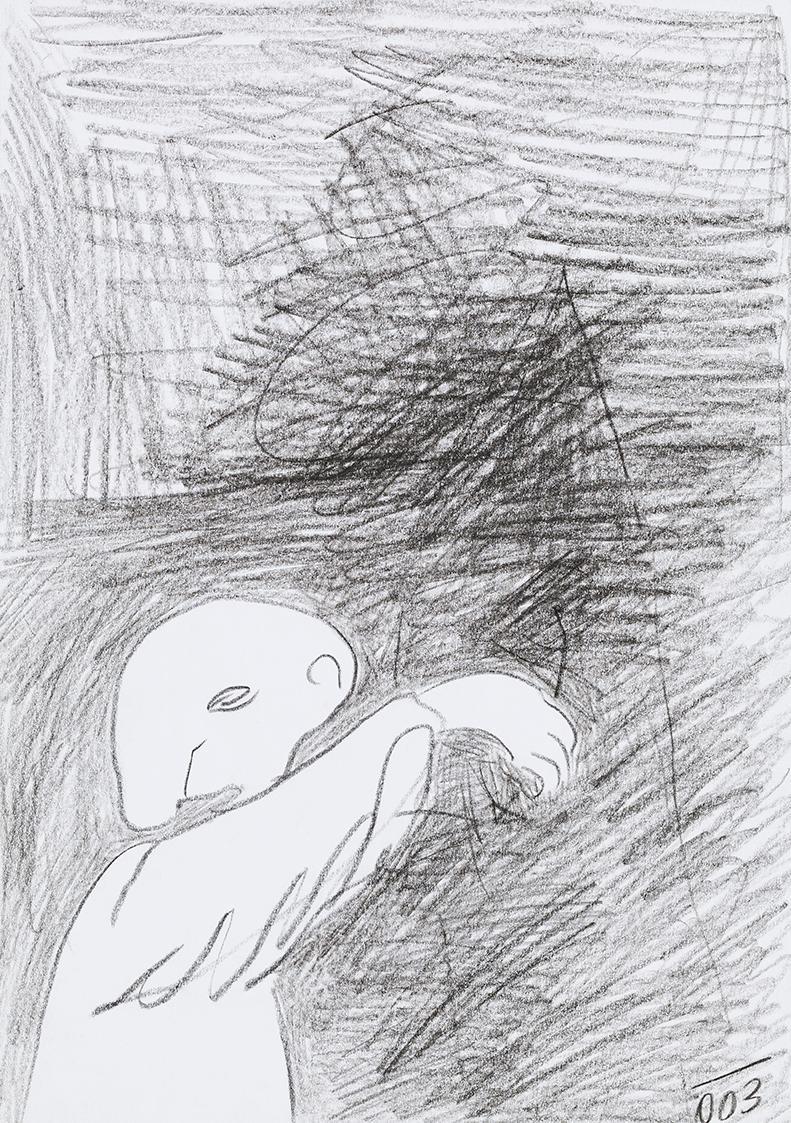 Kurt Hüpfner, Ohne Titel, 2003, Bleistift auf Papier, 29,7 × 21 cm, Privatbesitz, Wien