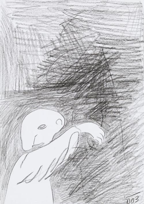 Kurt Hüpfner, Ohne Titel, 2003, Bleistift auf Papier, 29,7 × 21 cm, Privatbesitz, Wien