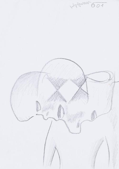 Kurt Hüpfner, Ohne Titel, 2001, Bleistift auf Papier, 29,7 × 21 cm, Privatbesitz, Wien