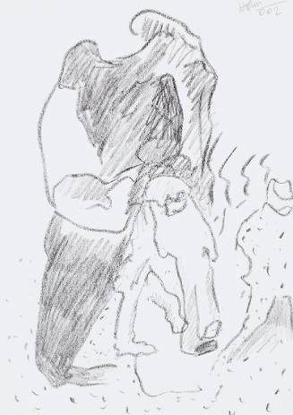 Kurt Hüpfner, Ohne Titel, 2002, Bleistift und schwarze Kreide auf Papier, 29,7 × 21 cm, Privatb…