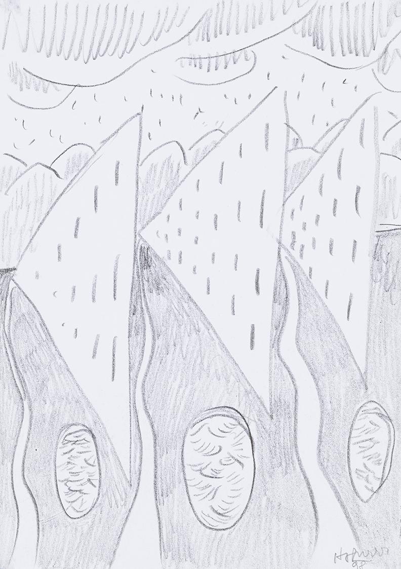 Kurt Hüpfner, Ohne Titel, 1998, Bleistift auf Papier, 29,7 × 21 cm, Privatbesitz, Wien