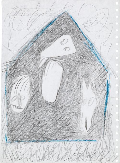 Kurt Hüpfner, Ohne Titel, um 2000, Bleistift und Buntstift auf Papier, 30,5 × 22,3 cm, Privatbe…