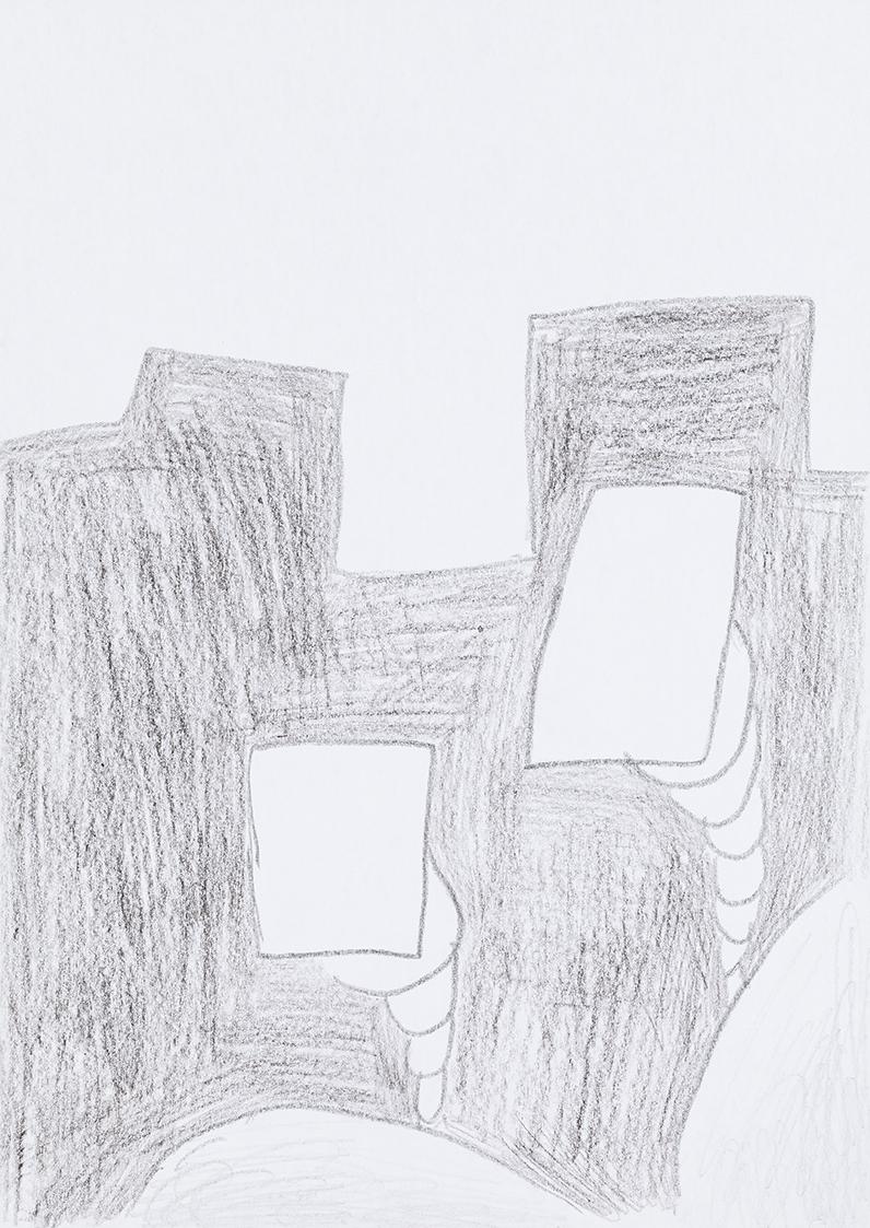 Kurt Hüpfner, Ohne Titel, um 2000, Bleistift auf Papier, 29,7 × 21 cm, Privatbesitz, Wien