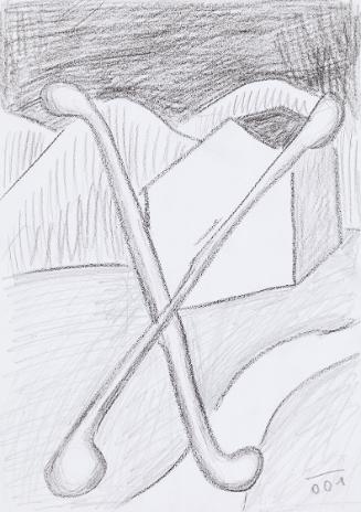 Kurt Hüpfner, Ohne Titel, 2001, Bleistift und schwarze Kreide auf Papier, 29,7 × 21 cm, Privatb…