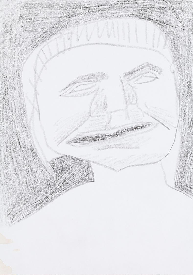 Kurt Hüpfner, Ohne Titel, um 2000, Bleistift auf Papier, 29,7 × 21 cm, Privatbesitz, Wien
