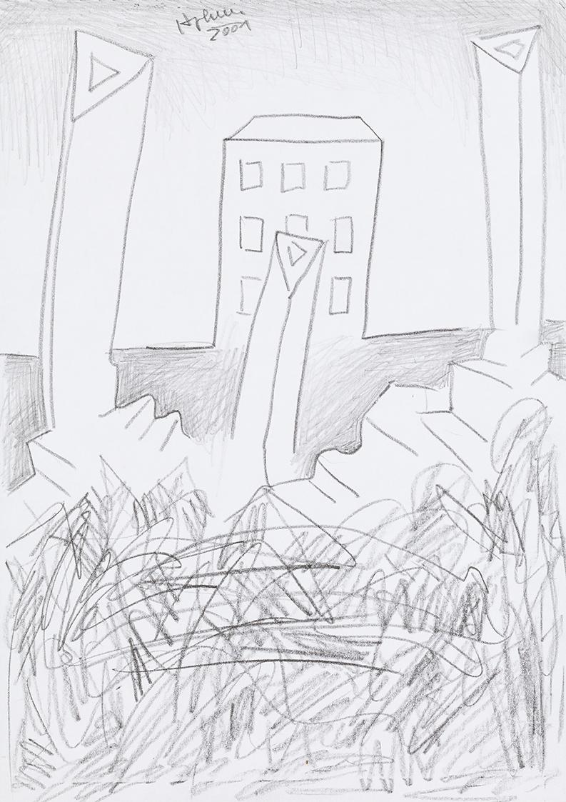 Kurt Hüpfner, Ohne Titel, 2001, Bleistift auf Papier, 29,7 × 21 cm, Privatbesitz, Wien