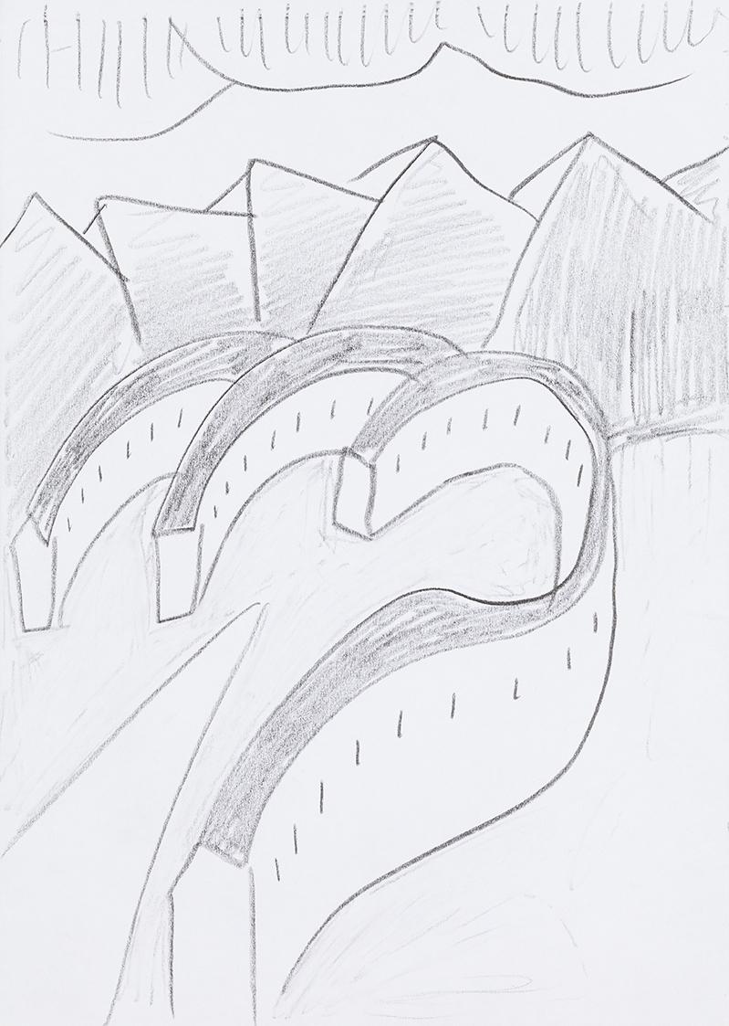 Kurt Hüpfner, Ohne Titel, um 2000, Bleistift auf Papier, 29,7 × 21 cm, Privatbesitz, Wien