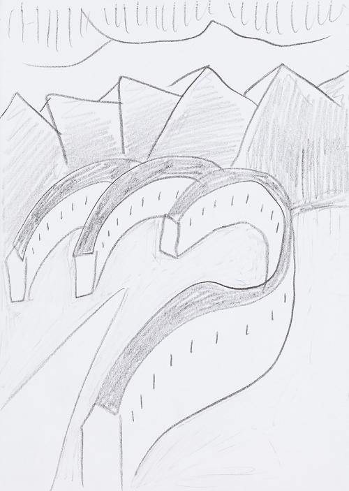 Kurt Hüpfner, Ohne Titel, um 2000, Bleistift auf Papier, 29,7 × 21 cm, Privatbesitz, Wien