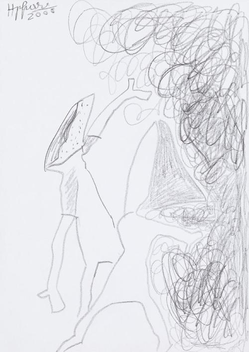 Kurt Hüpfner, Ohne Titel, 2000, Bleistift auf Papier, 29,7 × 21 cm, Privatbesitz, Wien