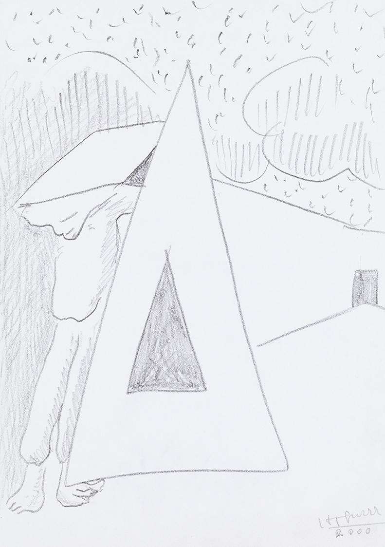 Kurt Hüpfner, Ohne Titel, 2000, Bleistift auf Papier, 29,7 × 21 cm, Privatbesitz, Wien