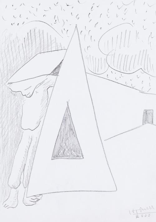 Kurt Hüpfner, Ohne Titel, 2000, Bleistift auf Papier, 29,7 × 21 cm, Privatbesitz, Wien