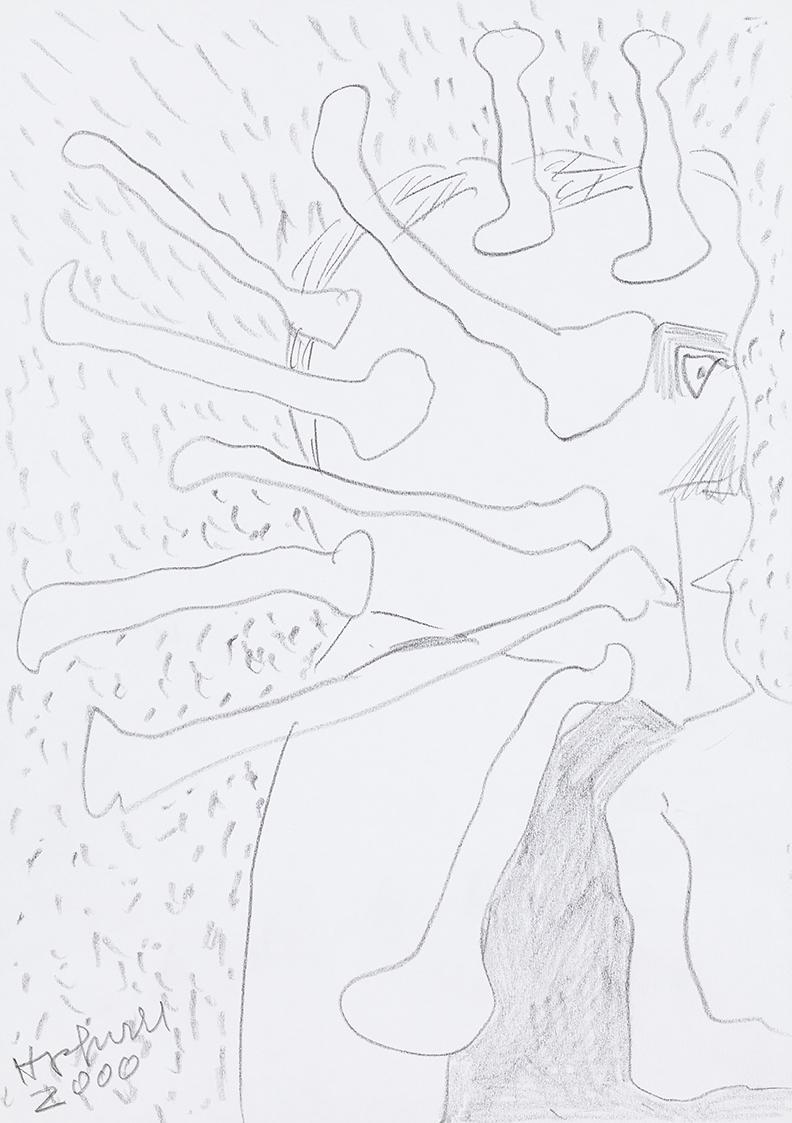 Kurt Hüpfner, Ohne Titel, 2000, Bleistift auf Papier, 29,7 × 21 cm, Privatbesitz, Wien