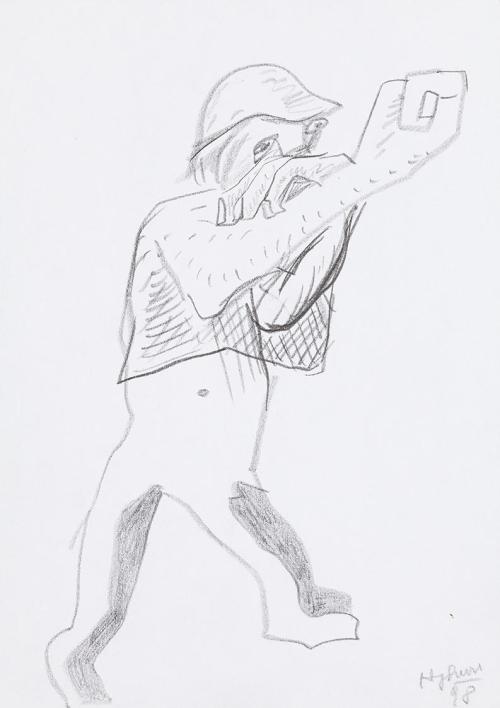 Kurt Hüpfner, Ohne Titel, 1998, Bleistift auf Papier, 29,7 × 21 cm, Privatbesitz, Wien