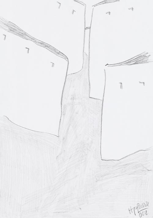 Kurt Hüpfner, Ohne Titel, 2002, Bleistift auf Papier, 29,7 × 21 cm, Privatbesitz, Wien