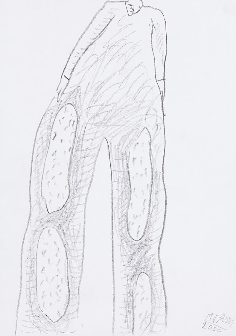 Kurt Hüpfner, Ohne Titel, 2000, Bleistift auf Papier, 29,7 × 21 cm, Privatbesitz, Wien