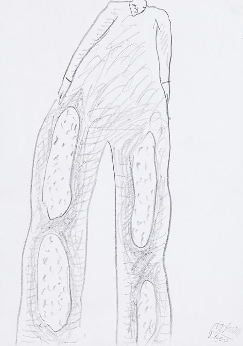 Kurt Hüpfner, Ohne Titel, 2000, Bleistift auf Papier, 29,7 × 21 cm, Privatbesitz, Wien