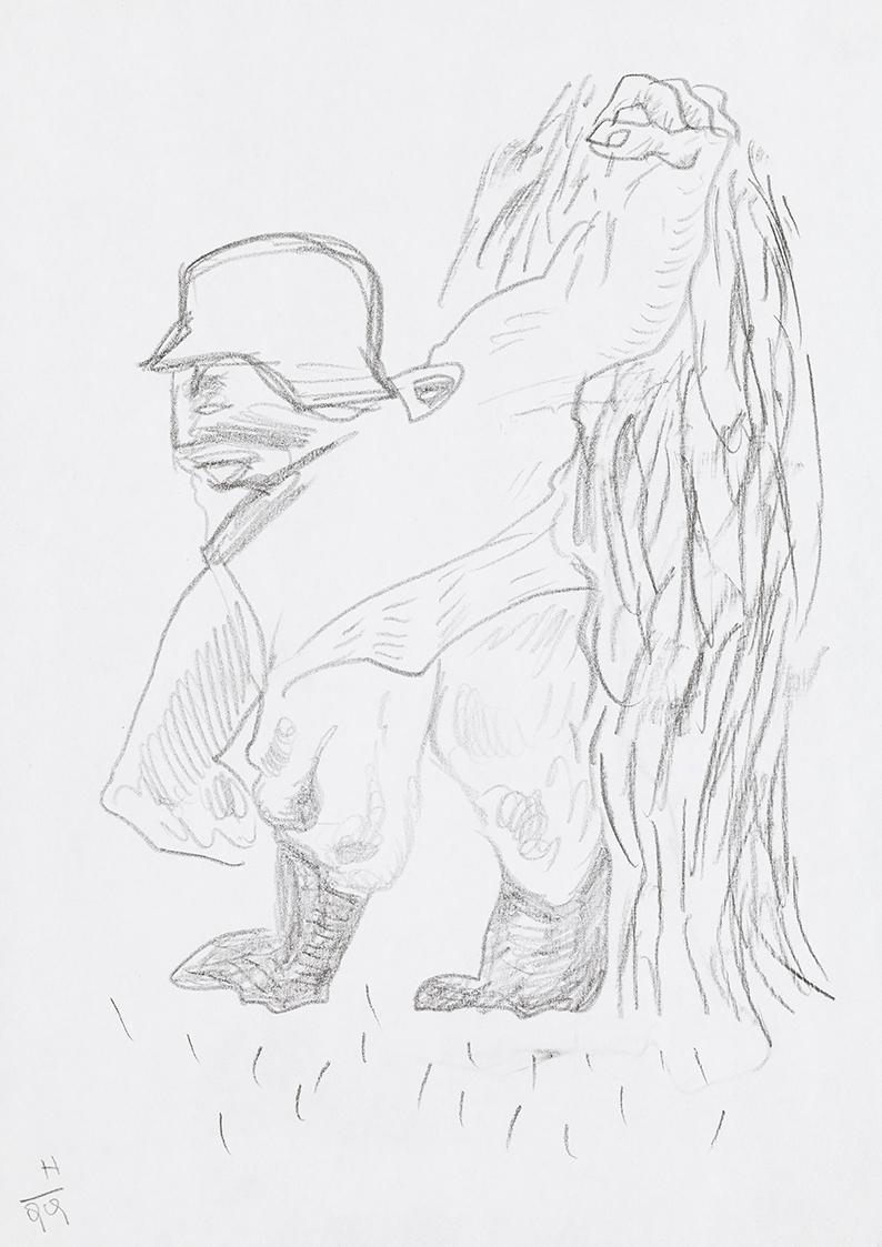 Kurt Hüpfner, Ohne Titel, 1999, Bleistift auf Papier, 29,7 × 21 cm, Privatbesitz, Wien