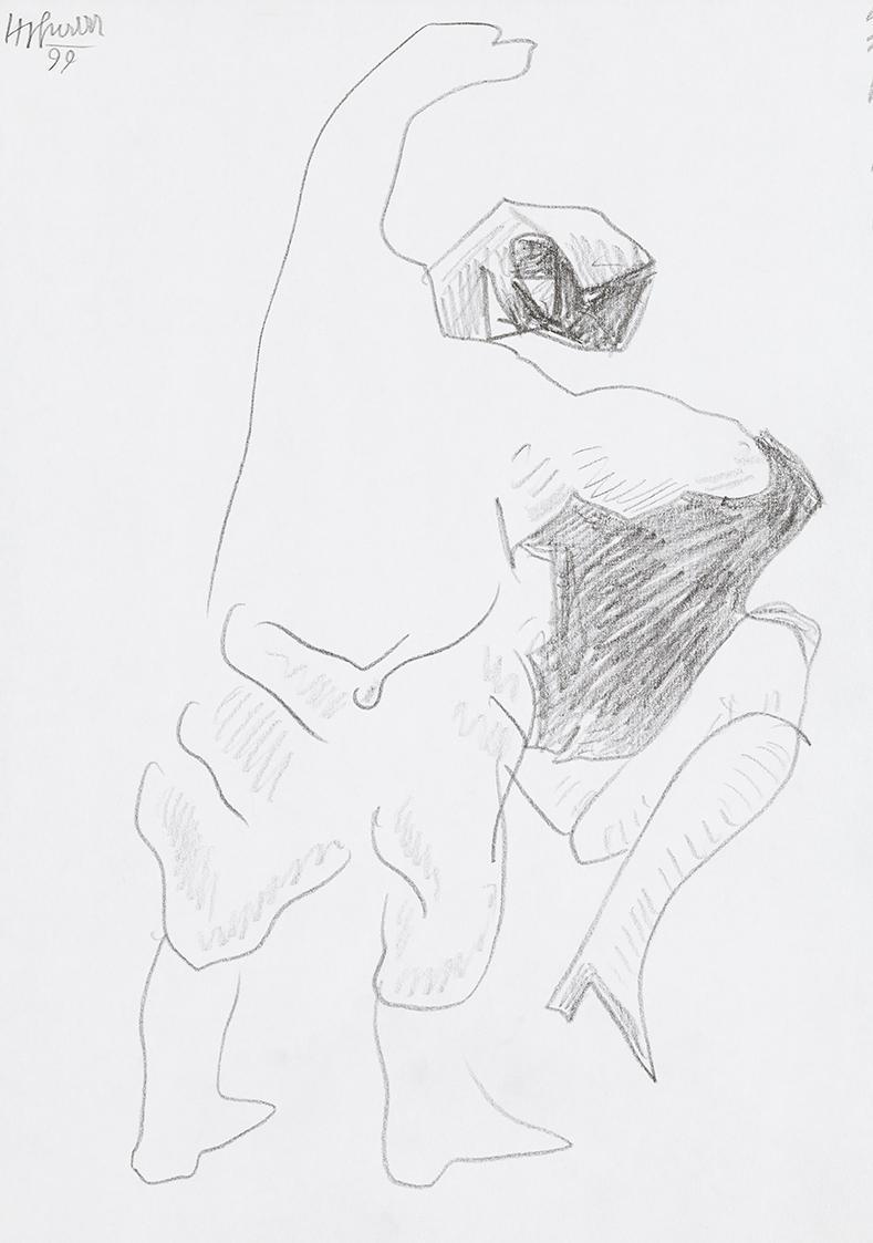 Kurt Hüpfner, Ohne Titel, 1999, Bleistift auf Papier, 29,7 × 21 cm, Privatbesitz, Wien