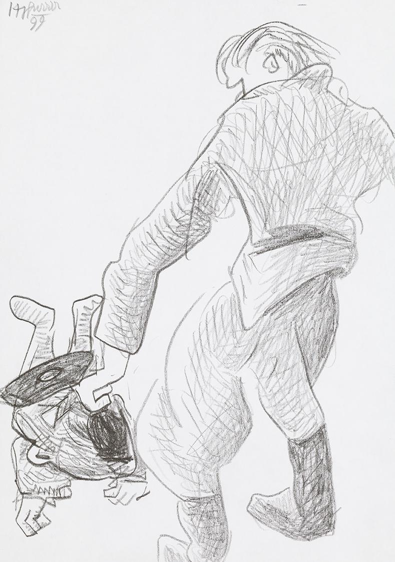 Kurt Hüpfner, Ohne Titel, 1999, Bleistift auf Papier, 29,7 × 21 cm, Privatbesitz, Wien