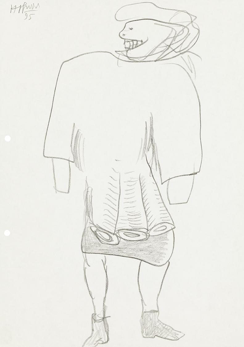 Kurt Hüpfner, Ohne Titel, 1995, Bleistift auf Papier, 29,7 × 21 cm, Privatbesitz, Wien