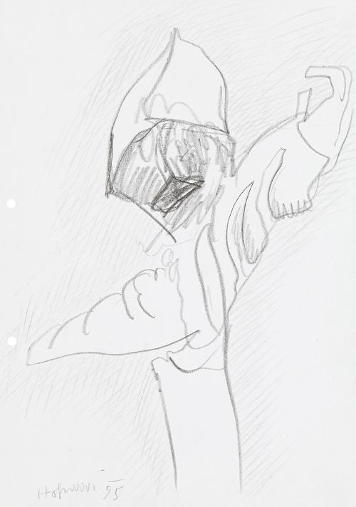 Kurt Hüpfner, Ohne Titel, 1995, Bleistift auf Papier, 29,7 × 21 cm, Privatbesitz, Wien