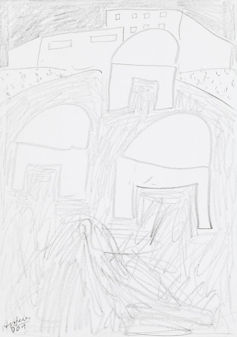 Kurt Hüpfner, Ohne Titel, 2001, Bleistift auf Papier, 29,7 × 21 cm, Privatbesitz, Wien