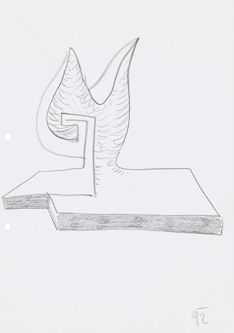 Kurt Hüpfner, Ohne Titel, 1992, Bleistift auf Papier, 29,7 × 21 cm, Privatbesitz, Wien