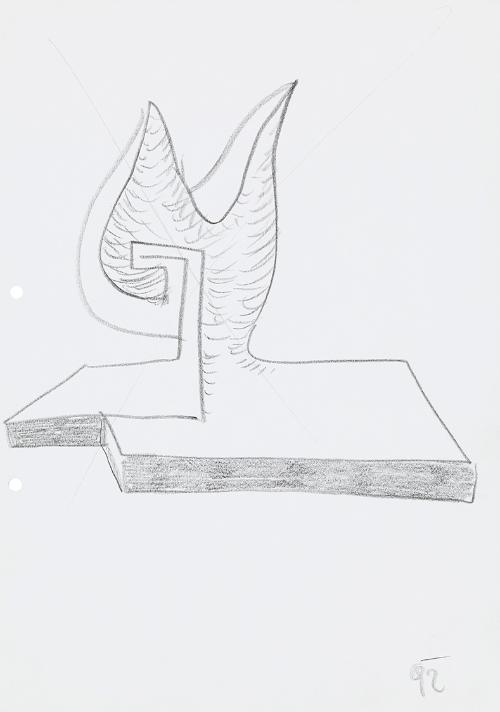 Kurt Hüpfner, Ohne Titel, 1992, Bleistift auf Papier, 29,7 × 21 cm, Privatbesitz, Wien