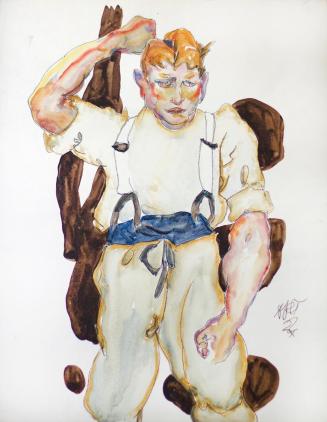 Otto Rudolf Schatz, Wanderbursche, 1922, Aquarell, schwarze Kreide auf Papier, 60,5 × 47 cm, Pr ...