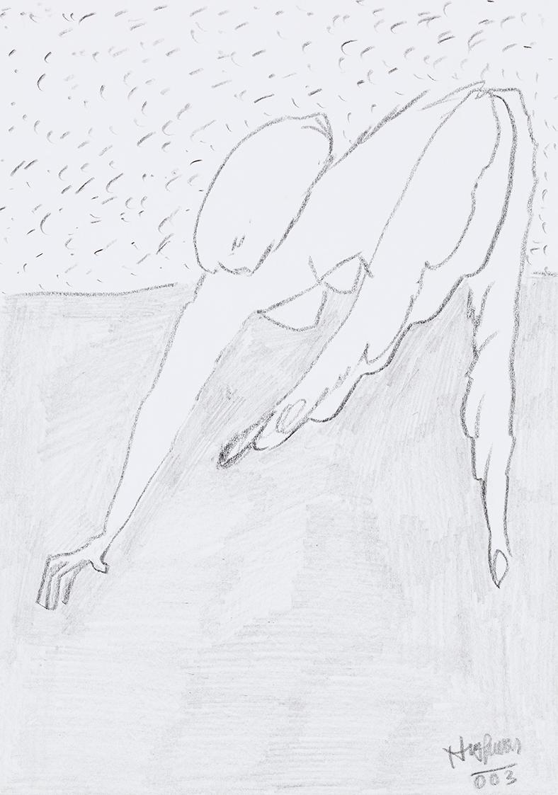 Kurt Hüpfner, Ohne Titel, 2003, Bleistift auf Papier, 29,7 × 21 cm, Privatbesitz, Wien
