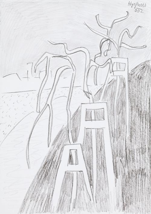 Kurt Hüpfner, Ohne Titel, 2002, Bleistift auf Papier, 29,7 × 21 cm, Privatbesitz, Wien