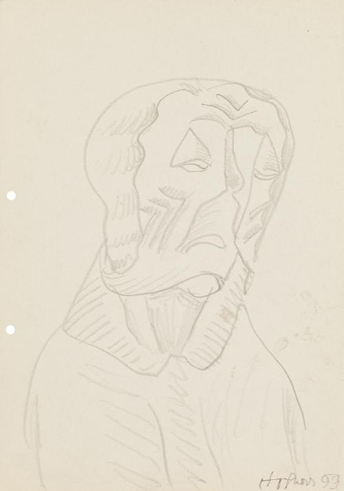 Kurt Hüpfner, Ohne Titel, 1993, Bleistift auf ungebleichtem Papier, 29,7 × 21 cm, Privatbesitz,…