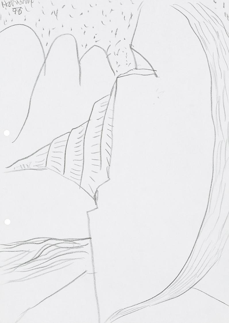 Kurt Hüpfner, Ohne Titel, 1996, Bleistift auf Papier, 29,7 × 21 cm, Privatbesitz, Wien