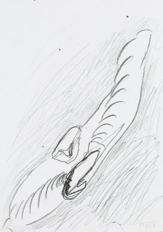Kurt Hüpfner, Ohne Titel, 2002, Bleistift und schwarze Kreide auf Papier, 29,7 × 21 cm, Privatb…