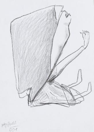 Kurt Hüpfner, Ohne Titel, 2001, Bleistift und Kohle auf Papier, 29,7 × 21 cm, Privatbesitz, Wie…