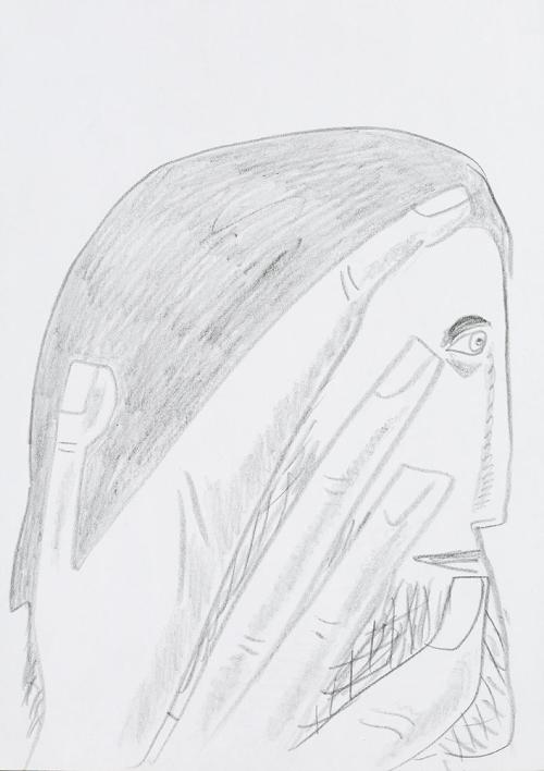 Kurt Hüpfner, Ohne Titel, um 2000, Bleistift auf Papier, 29,7 × 21 cm, Privatbesitz, Wien