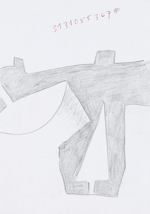 Kurt Hüpfner, Ohne Titel, um 2010, Bleistift auf Papier, 29,7 × 21 cm, Privatbesitz, Wien