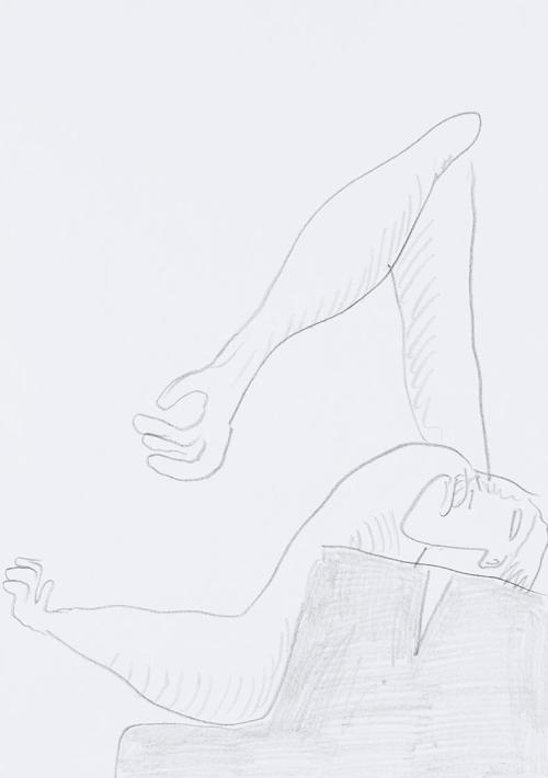Kurt Hüpfner, Ohne Titel, um 2008, Bleistift auf Papier, 29,7 × 21 cm, Privatbesitz, Wien